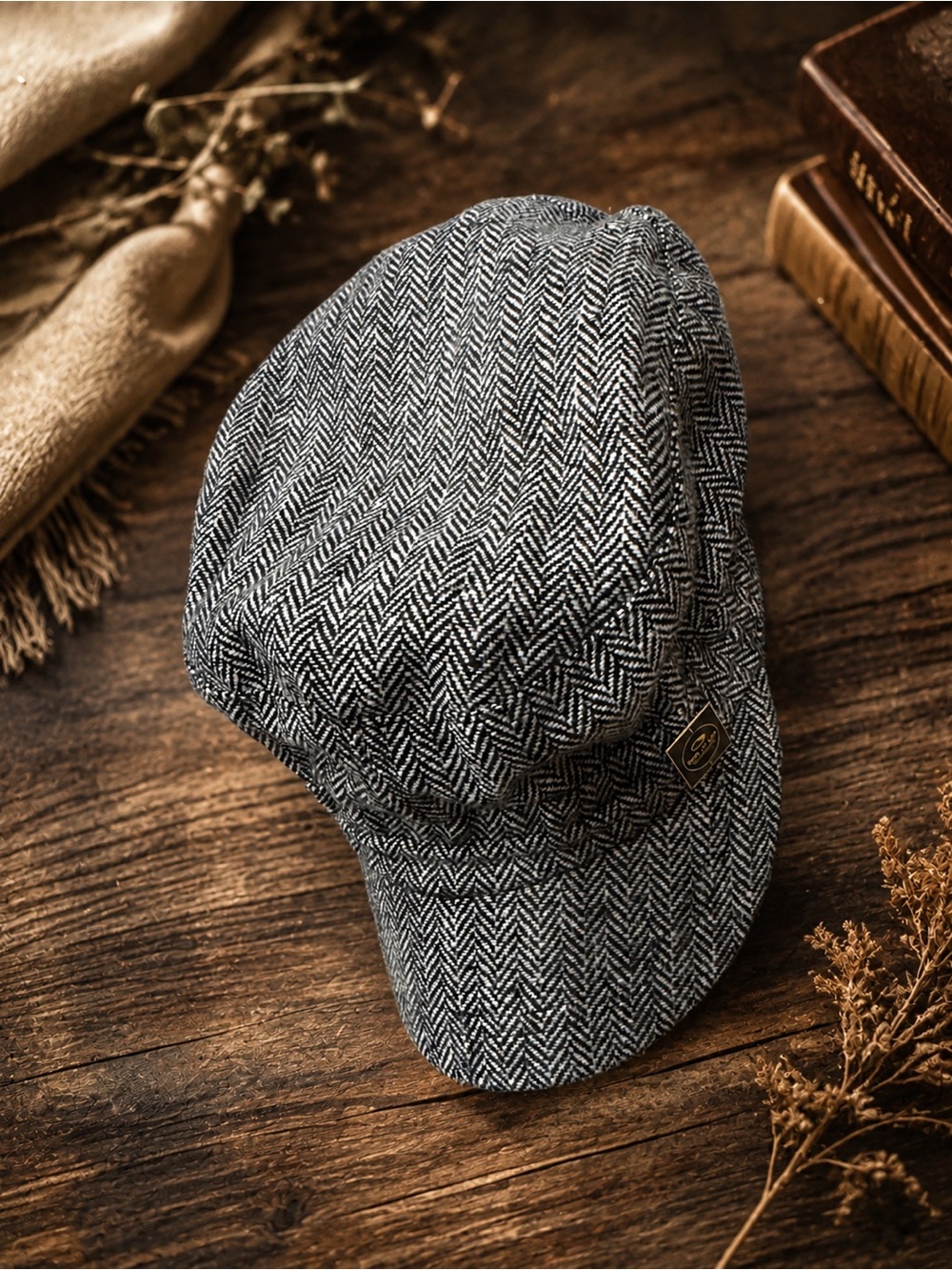 Big it Up Gray Herringbone Women Cap